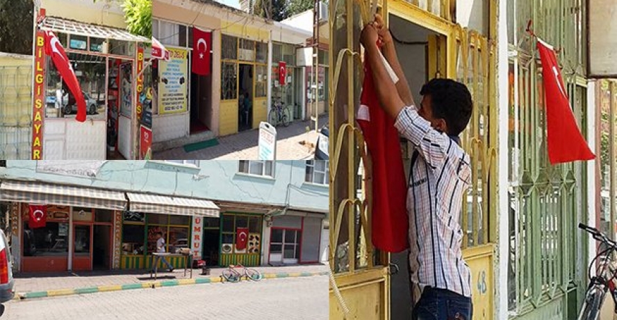 Akçakale’de İşyerlerine Türk Bayrağı Asıldı
