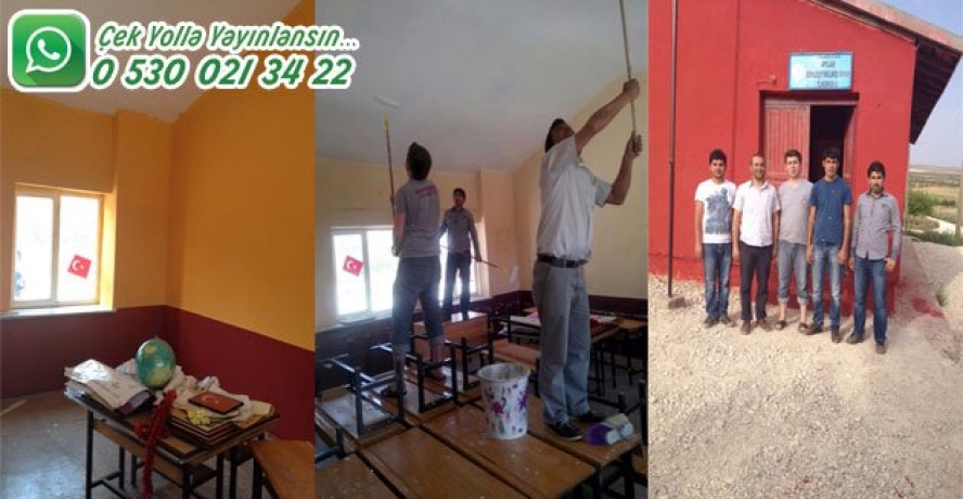 Bozovalı Gençler Okul Boyuyor