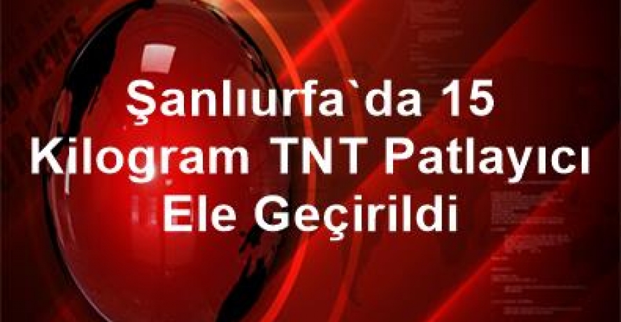 Şanlıurfa’da 15 kilogram TNT patlayıcı ele geçirildi